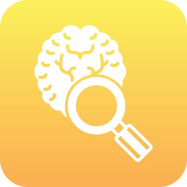 Tasarımınız için arka plan vektör illüstrasyonunda izole edilmiş düz biçimde insan beyni simgesi.