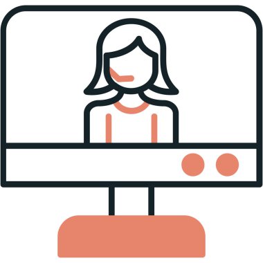 Kadın. Web simgesi basit illüstrasyon