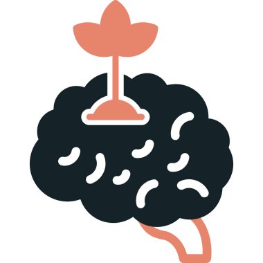 Beyin. Web simgesi basit illüstrasyon