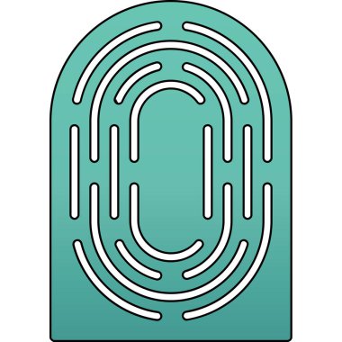 parmak izi ikonu. Beyaz üzerinde izole edilmiş parmak izi vektör simgelerinin özet çizimi