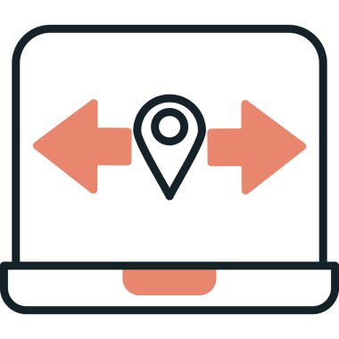 konum pin konumu simgesi doldurulmuş dış hat biçimi