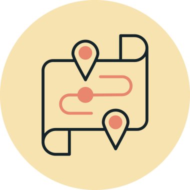 Harita. Web simgesi basit illüstrasyon