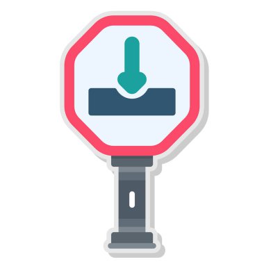 Yol bariyeri simgesi, çizgi film stili