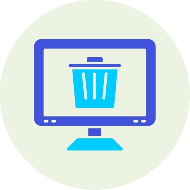 Bilgisayar simgesi olan alışveriş sepeti, basit vektör illüstrasyonu