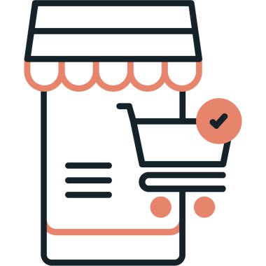 Alışveriş arabası simgesi basit tasarım