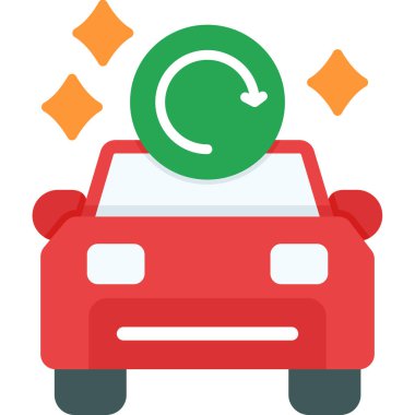 İzole edilmiş arkaplanda araba yıkama ikonu ve vektör çizimi tasarımı