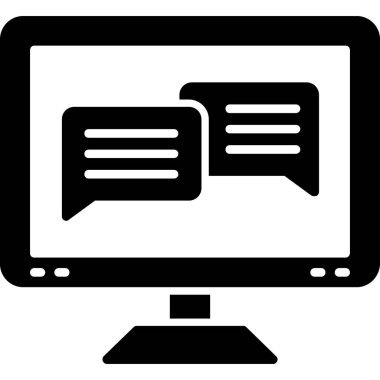 bilgisayar ekranı simgesi, basit vektör illüstrasyonu