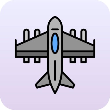 düzlem simgesi, vektör illüstrasyonu