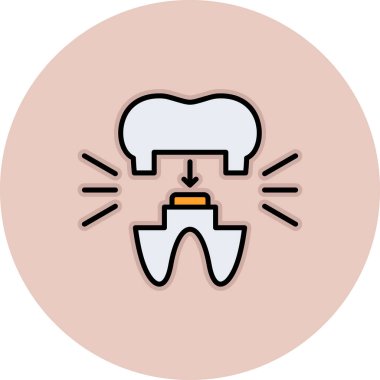 Kişisel ve ticari kullanım için diş vektörü simgesi simgesi vektör çizimi..