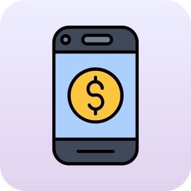 Dolar işareti simgesi olan akıllı telefon, vektör tasarımı