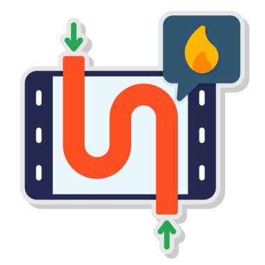 Yangın. Web simgesi basit illüstrasyon