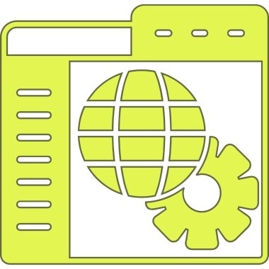 Küresel ağın basit vektör simgesi