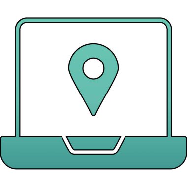 harita imleci ikon vektör illüstrasyon tasarımı