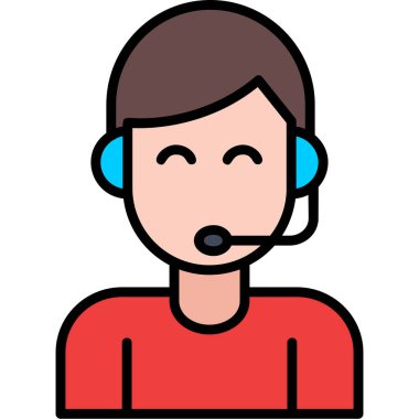 operator man simgesi, basit vektör illüstrasyonu