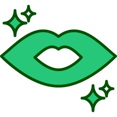 Kurdeleli yeşil kalp, vektör simgesi