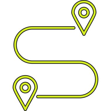 harita konumu pin simgesi renk ana hatları vektörü