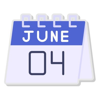 15 Haziran - düz renk takvim simgesi