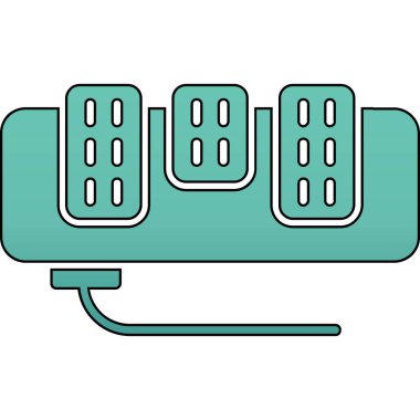 Elektrik kablosu simgesi. Web için elektrik kablo vektör simgesinin özet çizimi