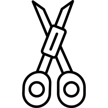 Makas simgesi. Web için makas vektör simgelerinin özet çizimi