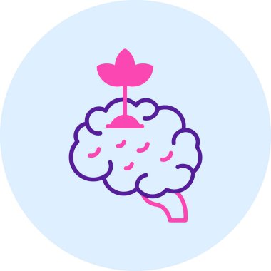 Beyin. Web simgesi basit illüstrasyon