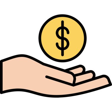 sikke para izole simgesiyle el