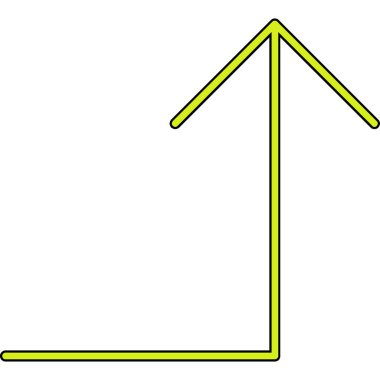 Bir okun ana hatlarının sarı çizgi simgesi