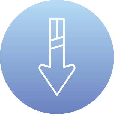 Tek bir mavi ok simgesinin vektör illüstrasyonu