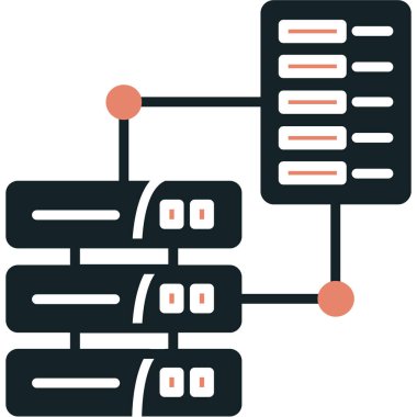 veritabanı vektör simgesi modern basit beyaz illüstrasyon