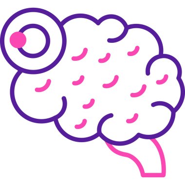 Beyin. Web simgesi basit illüstrasyon