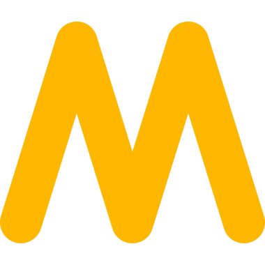 M harfi logo tasarım şablonu elementleri