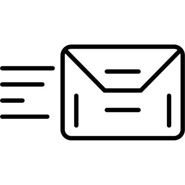 e-posta vektörü ince satır simgesi