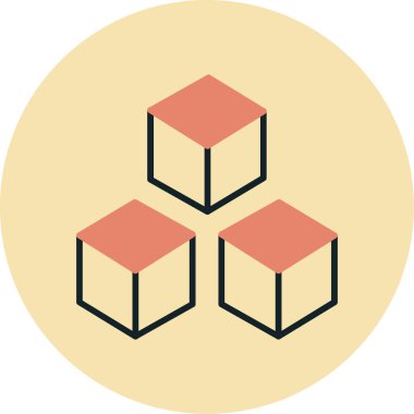 kutu teslim lojistik simgesi düz stil