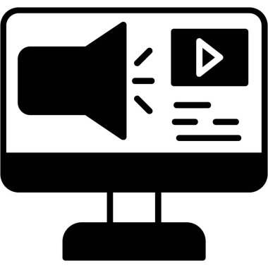 Konuşmacı. Web simgesi basit illüstrasyon