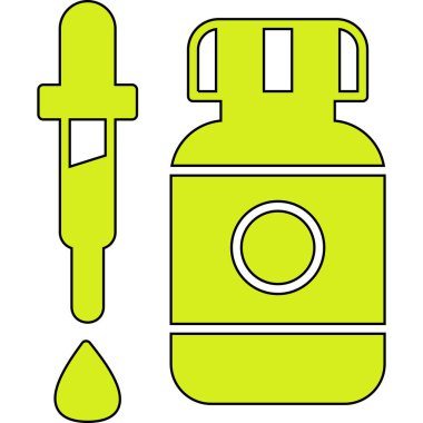 Sıvı ikonlu yağ şişesi.