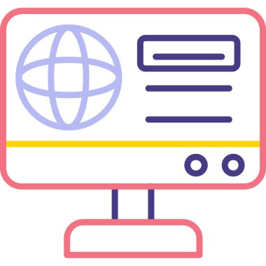 bilgisayar web simgesi basit illüstrasyon