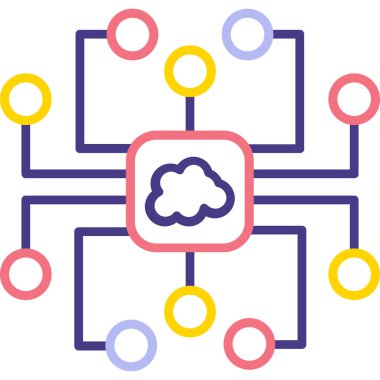 bulut hesaplama simgesi, vektör illüstrasyonu