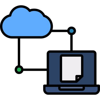 Bulut veri sunucusu simgesi - taslak biçimi
