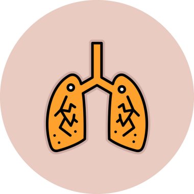 akciğer simgesi, basit vektör illüstrasyonu