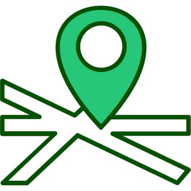 konum simgesi. beyaz üzerinde izole edilmiş çizgi konum belirleyici vektör rengi