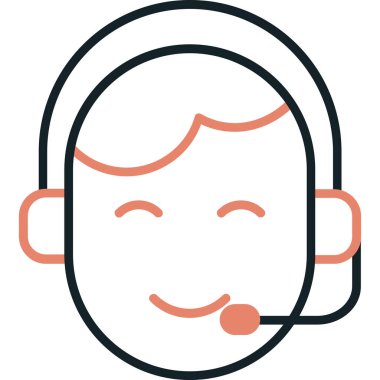 avatar çocuk kulaklık simgesi düz stil