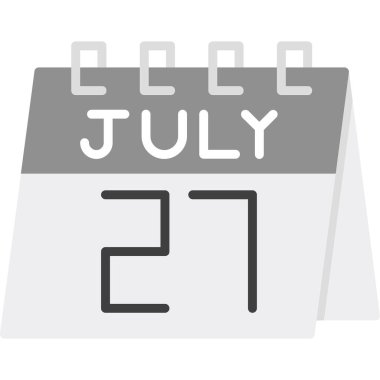 Düz çizgili 10 Temmuz takvimi