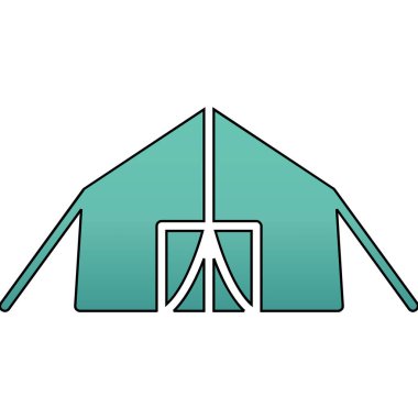 İki boyutlu pencereli yeşil bir ev. vektör illüstrasyonu