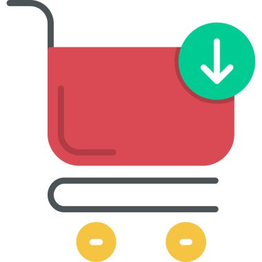 El arabası. Web simgesi basit illüstrasyon