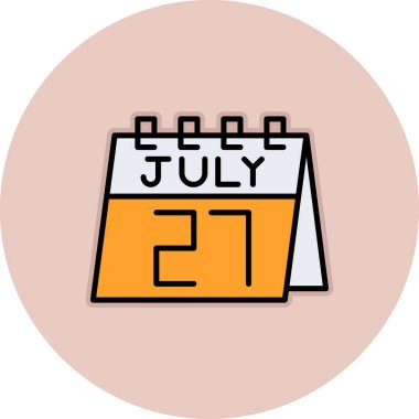 28 Temmuz 'da. Ayın 28 'i ve takvim takvimi ikonu. takvim konseptinin yaz günü