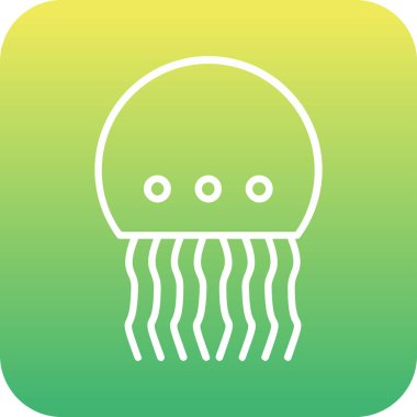 Denizanası simgesi, vektör illüstrasyonu