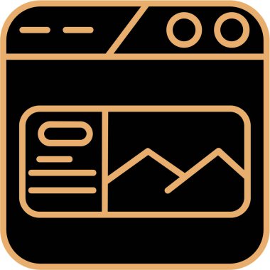 Web simgesi, teknolojinin basit vektör illüstrasyonu