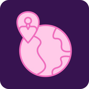 kalp ikonu olan dünya, vektör tasarımı