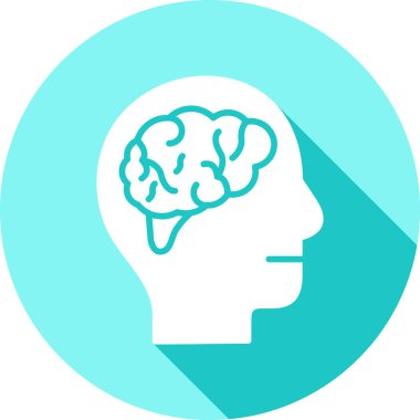 Beyin. Web simgesi basit illüstrasyon