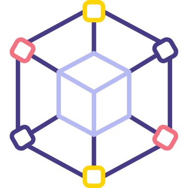 küp simgesi, modern tasarım basit illüstrasyon