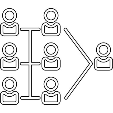 Sosyal ağ simgesi. Web için sosyal ağ vektör simgesinin özet çizimi